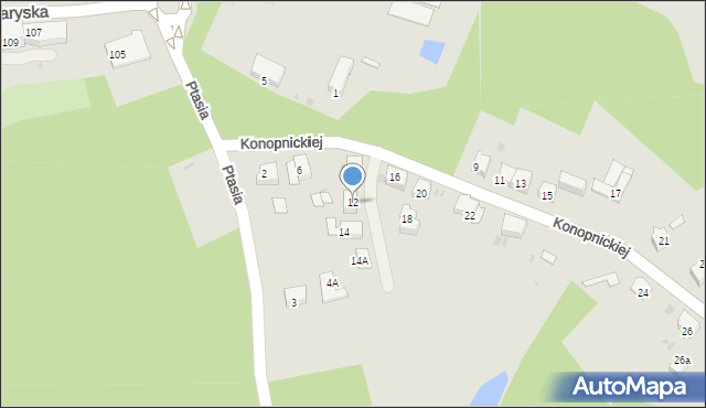 Mysłowice, Konopnickiej Marii, 12, mapa Mysłowice