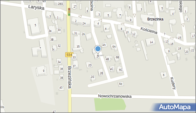 Mysłowice, Kościelna, 2f, mapa Mysłowice