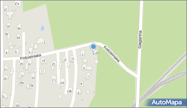 Mysłowice, Kościelniaka Franciszka, 1, mapa Mysłowice