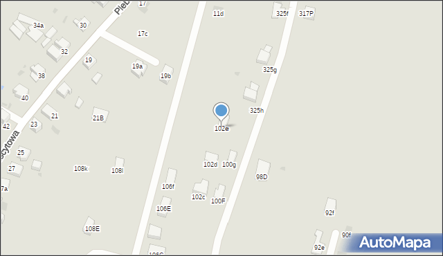 Mysłowice, Kościelniaka Franciszka, 102e, mapa Mysłowice
