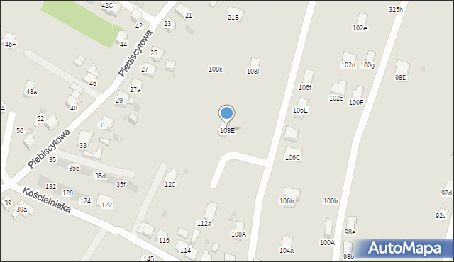 Mysłowice, Kościelniaka Franciszka, 108E, mapa Mysłowice