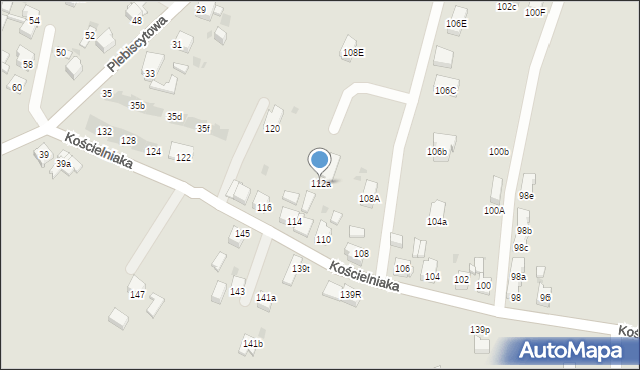 Mysłowice, Kościelniaka Franciszka, 112a, mapa Mysłowice
