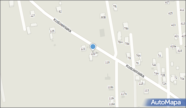 Mysłowice, Kościelniaka Franciszka, 121, mapa Mysłowice