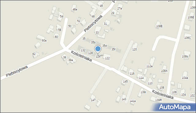 Mysłowice, Kościelniaka Franciszka, 124, mapa Mysłowice