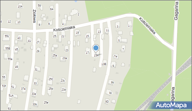 Mysłowice, Kościelniaka Franciszka, 13A, mapa Mysłowice