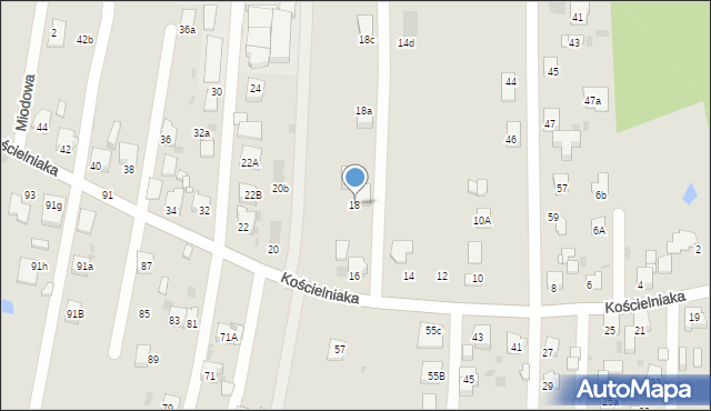 Mysłowice, Kościelniaka Franciszka, 18, mapa Mysłowice