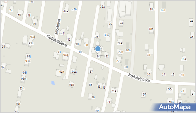 Mysłowice, Kościelniaka Franciszka, 34, mapa Mysłowice