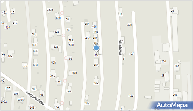 Mysłowice, Kościelniaka Franciszka, 46c, mapa Mysłowice
