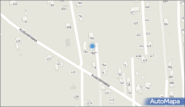 Mysłowice, Kościelniaka Franciszka, 78a, mapa Mysłowice