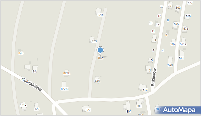 Mysłowice, Kościelniaka Franciszka, 82c, mapa Mysłowice