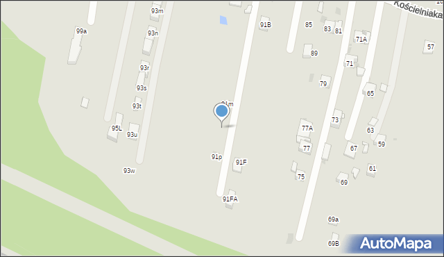 Mysłowice, Kościelniaka Franciszka, 91n, mapa Mysłowice