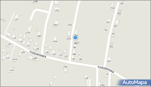 Mysłowice, Kościelniaka Franciszka, 98b, mapa Mysłowice