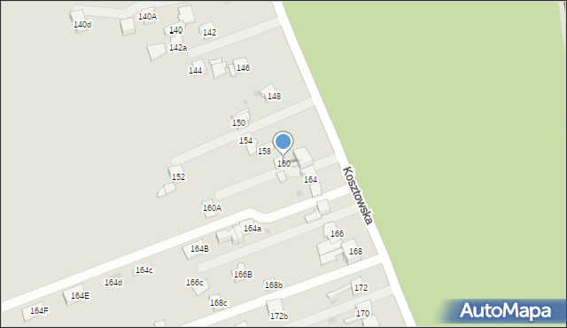 Mysłowice, Kosztowska, 160, mapa Mysłowice
