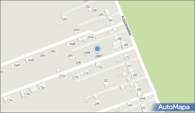 Mysłowice, Kosztowska, 168b, mapa Mysłowice