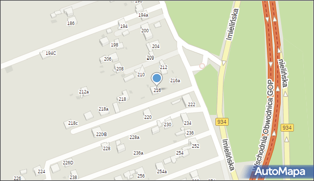 Mysłowice, Kosztowska, 216, mapa Mysłowice