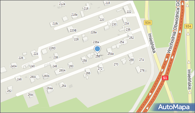 Mysłowice, Kosztowska, 256, mapa Mysłowice