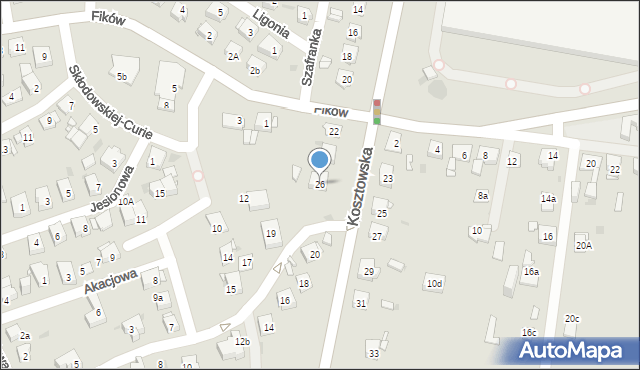 Mysłowice, Kosztowska, 26, mapa Mysłowice