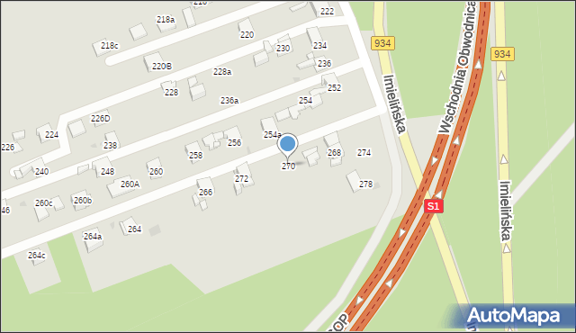 Mysłowice, Kosztowska, 270, mapa Mysłowice