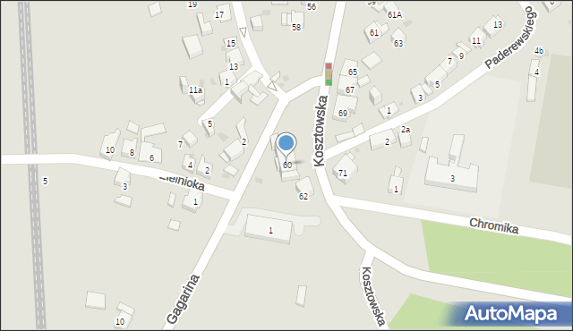 Mysłowice, Kosztowska, 60, mapa Mysłowice