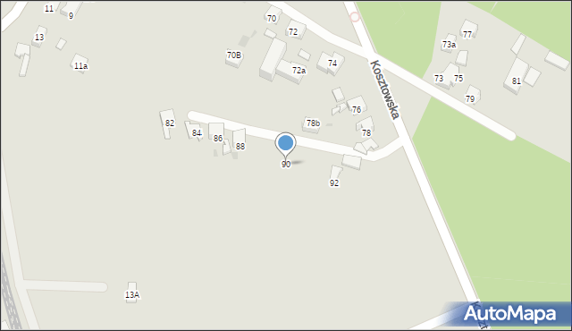Mysłowice, Kosztowska, 90, mapa Mysłowice