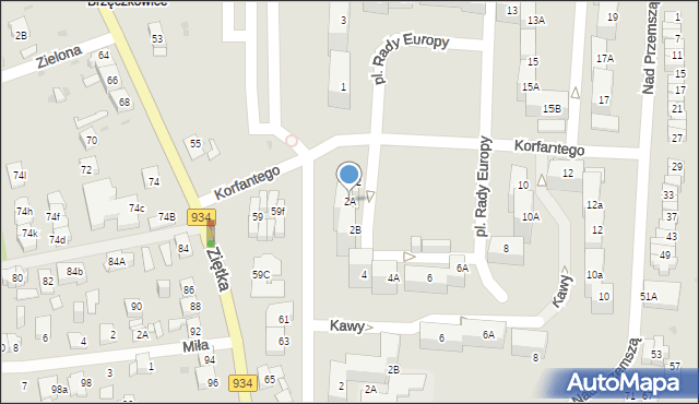 Mysłowice, Korfantego Wojciecha, 2A, mapa Mysłowice