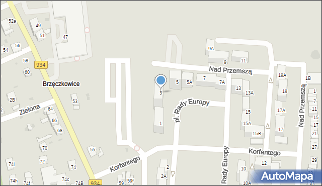 Mysłowice, Korfantego Wojciecha, 3, mapa Mysłowice