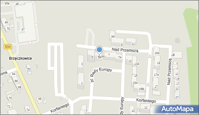 Mysłowice, Korfantego Wojciecha, 5A, mapa Mysłowice