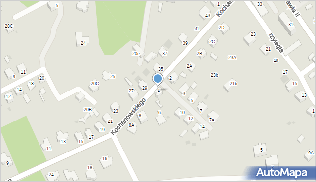 Myszków, Kochanowskiego Jana, 4, mapa Myszków