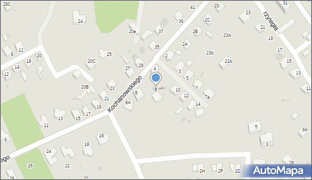 Myszków, Kochanowskiego Jana, 6, mapa Myszków