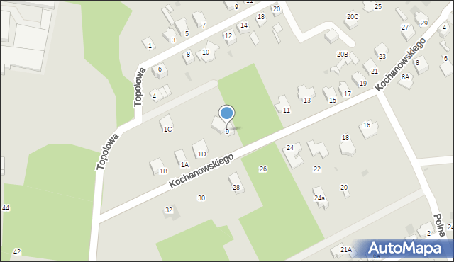 Myszków, Kochanowskiego Jana, 9, mapa Myszków