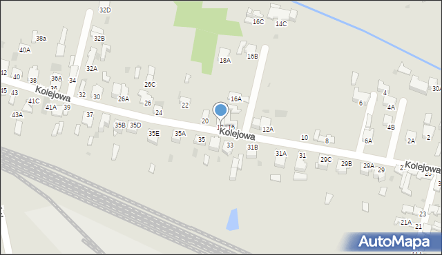 Myszków, Kolejowa, 18, mapa Myszków
