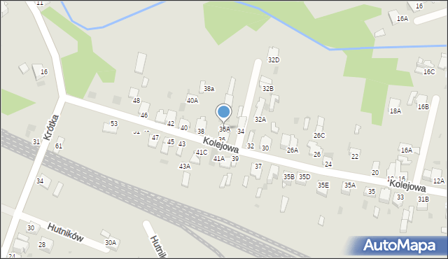 Myszków, Kolejowa, 36A, mapa Myszków