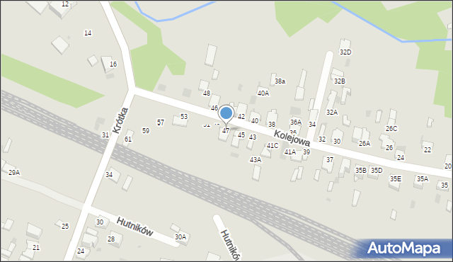 Myszków, Kolejowa, 47, mapa Myszków