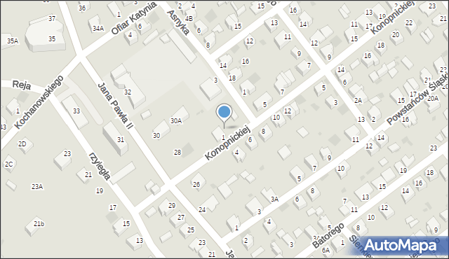 Myszków, Konopnickiej Marii, 3, mapa Myszków