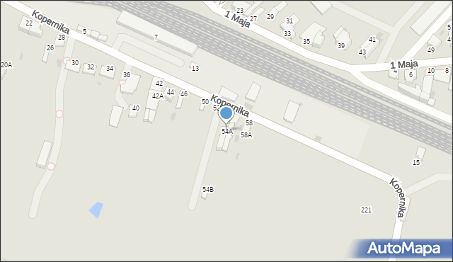 Myszków, Kopernika Mikołaja, 54A, mapa Myszków