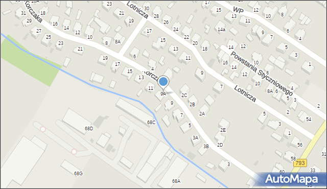 Myszków, Korczaka Janusza, 9A, mapa Myszków