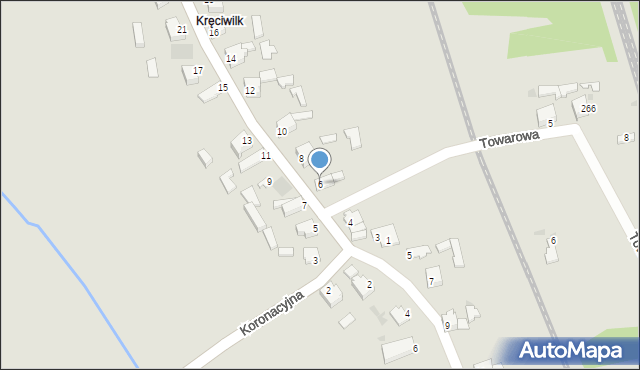 Myszków, Koronacyjna, 6, mapa Myszków