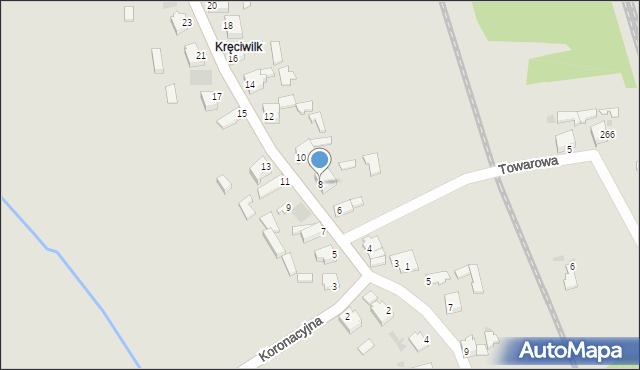 Myszków, Koronacyjna, 8, mapa Myszków