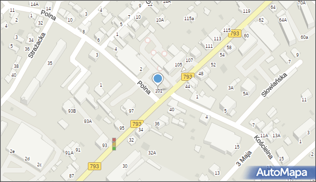 Myszków, Kościuszki Tadeusza, gen., 101, mapa Myszków