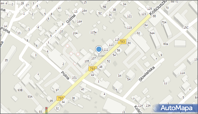 Myszków, Kościuszki Tadeusza, gen., 109, mapa Myszków