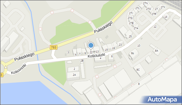 Myszków, Kościuszki Tadeusza, gen., 11, mapa Myszków