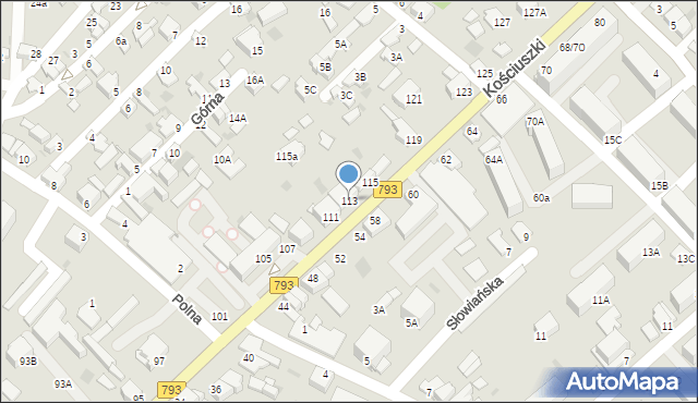 Myszków, Kościuszki Tadeusza, gen., 113, mapa Myszków