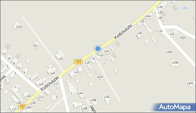 Myszków, Kościuszki Tadeusza, gen., 122, mapa Myszków