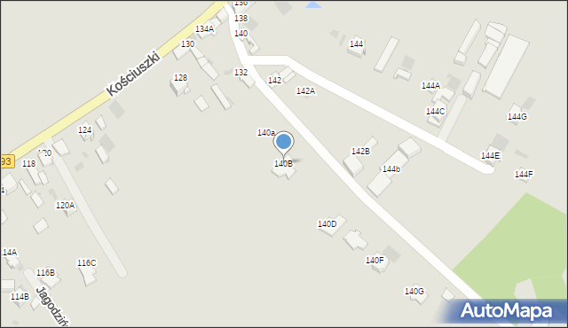 Myszków, Kościuszki Tadeusza, gen., 140B, mapa Myszków
