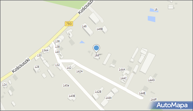 Myszków, Kościuszki Tadeusza, gen., 144, mapa Myszków