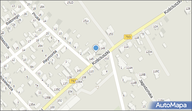 Myszków, Kościuszki Tadeusza, gen., 147, mapa Myszków