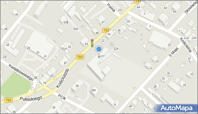 Myszków, Kościuszki Tadeusza, gen., 30, mapa Myszków
