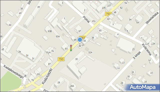 Myszków, Kościuszki Tadeusza, gen., 32, mapa Myszków
