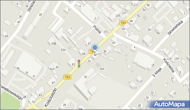 Myszków, Kościuszki Tadeusza, gen., 34, mapa Myszków