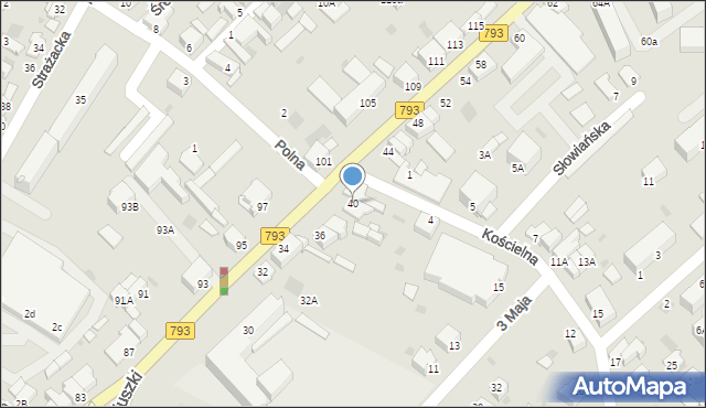 Myszków, Kościuszki Tadeusza, gen., 40, mapa Myszków